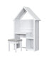 House-Shaped Desk With A Cushion Stool, White Белый, 1 Count - фото #5