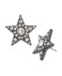 Faux Stone Pave Star Button Earrings