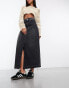 Фото #2 товара Pimkie denim split front midi skirt in washed black