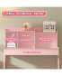 Modern Kids Desk & Chair Set: Compact, Multi-Storage, Pink