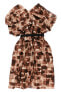 Фото #3 товара Marni 197926 Womens Sleeveless Belted Cotton Sheath Dress Multi-Color Size 38