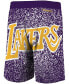 Фото #4 товара Men's Purple Los Angeles Lakers Hardwood Classics Jumbotron Sublimated Shorts