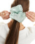 Фото #1 товара ASOS DESIGN scrunchie hair tie with organza detail in sage