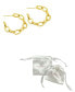 ფოტო #4 პროდუქტის 14K Gold-Plated Chain Link Hoop Earrings