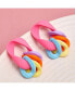 ფოტო #2 პროდუქტის Women's Multicolor Colorblock Chainlink Drop Earrings