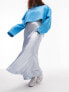 Фото #1 товара Topshop Curve satin bias maxi skirt in light blue