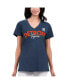 Фото #1 товара Women's Navy Distressed Detroit Tigers Key Move V-Neck T-shirt