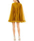 ფოტო #6 პროდუქტის Women's Ieena High Neck Ruffle Hem Cape Mini Dress