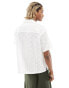 Native Youth lace jacquard boxy fit shirt with chest pockets in white