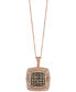 Фото #1 товара Le Vian chocolate Diamond (1 ct. t.w.) & Vanilla Diamond (1/2 ct. t.w.) Square Halo 18" Pendant Necklace in 14k Rose Gold