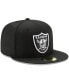 ფოტო #2 პროდუქტის Men's Black Las Vegas Raiders Omaha 59FIFTY Fitted Hat