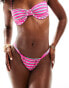 Mango striped bikini bottom in pink