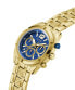 Фото #3 товара Guess Herren Multifunkion Armbanduhr RESISTANCE gold, blau 44 mm GW0714G2