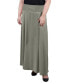 Plus Size Maxi A-Line Skirt with Front Faux Belt