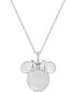 ფოტო #1 პროდუქტის Diamond Accent Minnie Mouse Silhouette Pendant Necklace in Sterling Silver, 16" + 2" extender