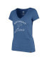Women's Blue Distressed Detroit Lions Avery Scrum V-Neck T-Shirt