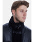 ფოტო #2 პროდუქტის Men's Leather Shearling Jacket, Black