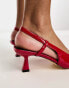 Фото #2 товара Glamorous slingback mid stiletto heels in red patent