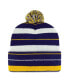 Фото #2 товара Men's Purple Minnesota Vikings Powerline Cuffed Knit Hat with Pom