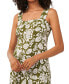 Floral Square-Neck Smocked-Back Maxi Dress