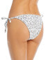 Aqua 299863 Women Floral Print Tie Side Smocked Bikini Bottom size L