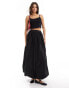 ASOS DESIGN Tall taffeta bubble hem maxi skirt in black