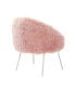 Ana Faux Fur Accent Chair with Metal Legs