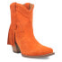 Фото #2 товара Dingo Fandango Fringe Snip Toe Cowboy Booties Womens Orange Casual Boots DI187-8