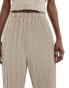 Фото #4 товара Extro & Vert Premium soft touch plisse trouser in metallic latte co-ord