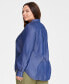 Фото #2 товара Trendy Plus Size Collared Button-Front Casual Shirt, Created for Macy's