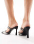 RAID Wide Fit Rasha kitten heel mules in black with mesh inserts