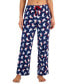 Фото #1 товара Women's Printed Fleece Pajama Pants, Created for Macy's