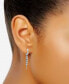 ფოტო #3 პროდუქტის Cubic Zirconia Double Chain Dangle Huggie Hoop Earrings, Created for Macy's