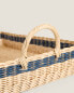 Фото #4 товара Rattan tray with coloured stripe