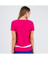 Women's Plus Size Short Sleeve Color Block Rash Guard