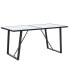 Dining Table White 55.1"x27.6"x29.5" Tempered Glass