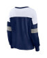 Фото #3 товара Women's Navy, White Milwaukee Brewers Even Match Lace-Up Long Sleeve V-Neck T-shirt