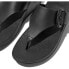 FITFLOP Lulu Covered-Buckle Raw-Edge Leather Toe-Thongs Slides