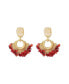 Women's Red Cluster Stone Drop Earrings