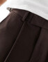 ASOS DESIGN smart barrel leg trouser in brown