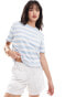 Фото #1 товара Selected Femme boxy t-shirt in light blue stripe