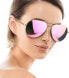 Фото #3 товара Женские солнцезащитные очки-авиаторы SODQW, зеркальные, поляризованные, модные, очки-авиаторы для вождения, рыбалки, золотая оправа, розовые линзы