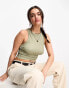 Фото #4 товара Pull&Bear ruched side top in khaki