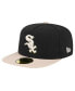 Фото #2 товара Men's Black Chicago White Sox Canvas A-Frame 59FIFTY Fitted Hat
