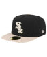 ფოტო #2 პროდუქტის Men's Black Chicago White Sox Canvas A-Frame 59FIFTY Fitted Hat