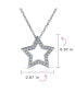 Large Pave Cubic Zirconia CZ Celestial Patriotic American USA Open Rock Star Pendant Necklace For Women .925 Sterling Silver