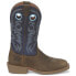 Фото #1 товара Justin Boots Stampede 12 Inch Embroidered Square Toe Cowboy Mens Blue, Brown Ca