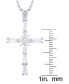 Фото #2 товара Macy's cubic Zirconia Cross Pendant 18" Necklace in Silver Plate