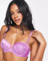 Фото #1 товара Ann Summers Restoring lace and satin padded balcony bra with hardware detail in lilac