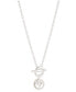 Cubic Zirconia Charm Collar Necklace in Sterling Silver